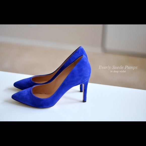 J Crew Everly Suede Blue High Heels 